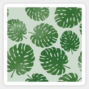 Palm leaves on light green Sticker